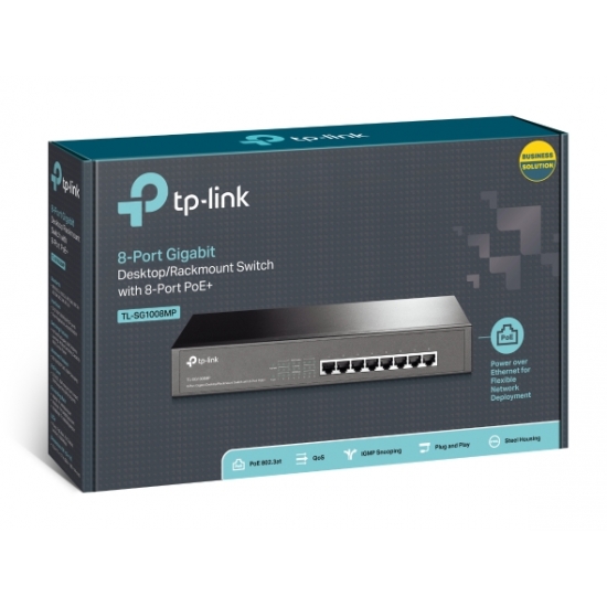 Switch Desktop/Rackmount 8 cổng Gigabit với 8 cổng PoE+ TPLINK TL-SG1008MP