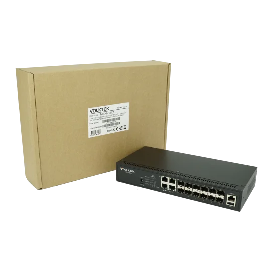 Switch VOLKTEK MEN-6412 12 Port SFP Gigabit Full L2 Managed FTTH Fiber Switch Switch VOLKTEK MEN-6412 12 Port SFP Gigabit Full L2 Managed FTTH Fiber Switch