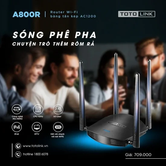 A800R - Bộ Phát Wi-Fi TOTOLINK băng tần kép AC1200 A800R - Bộ Phát Wi-Fi TOTOLINK băng tần kép AC1200