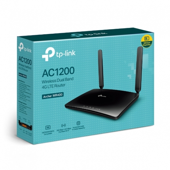 Router Wi-Fi Băng Tần Kép 4G LTE AC1200 TPLINK Archer MR400
