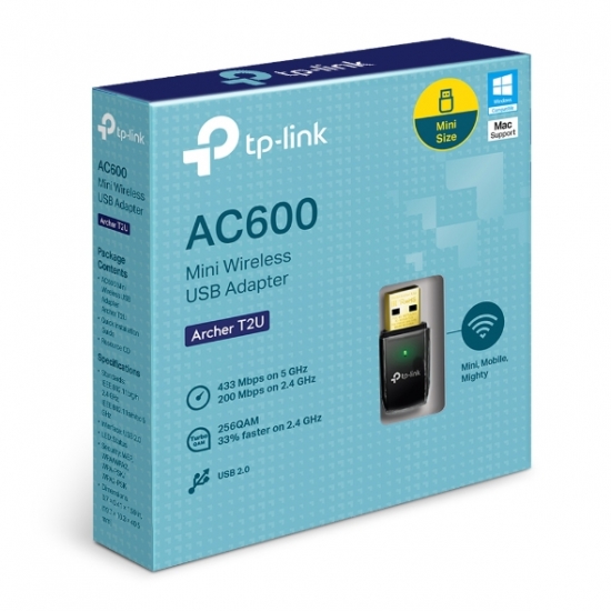 Bộ Chuyển Đổi USB Wi-Fi Băng Tần Kép AC600 TPLINK Archer T2U